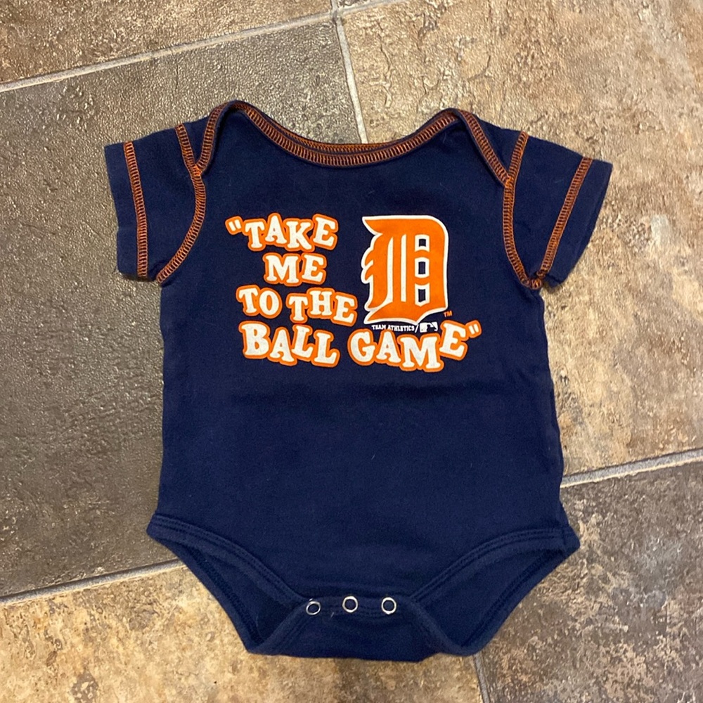 Unisex 3 month onesie Detroit Tiger. Take me to the ball game - Picture 1 of 2